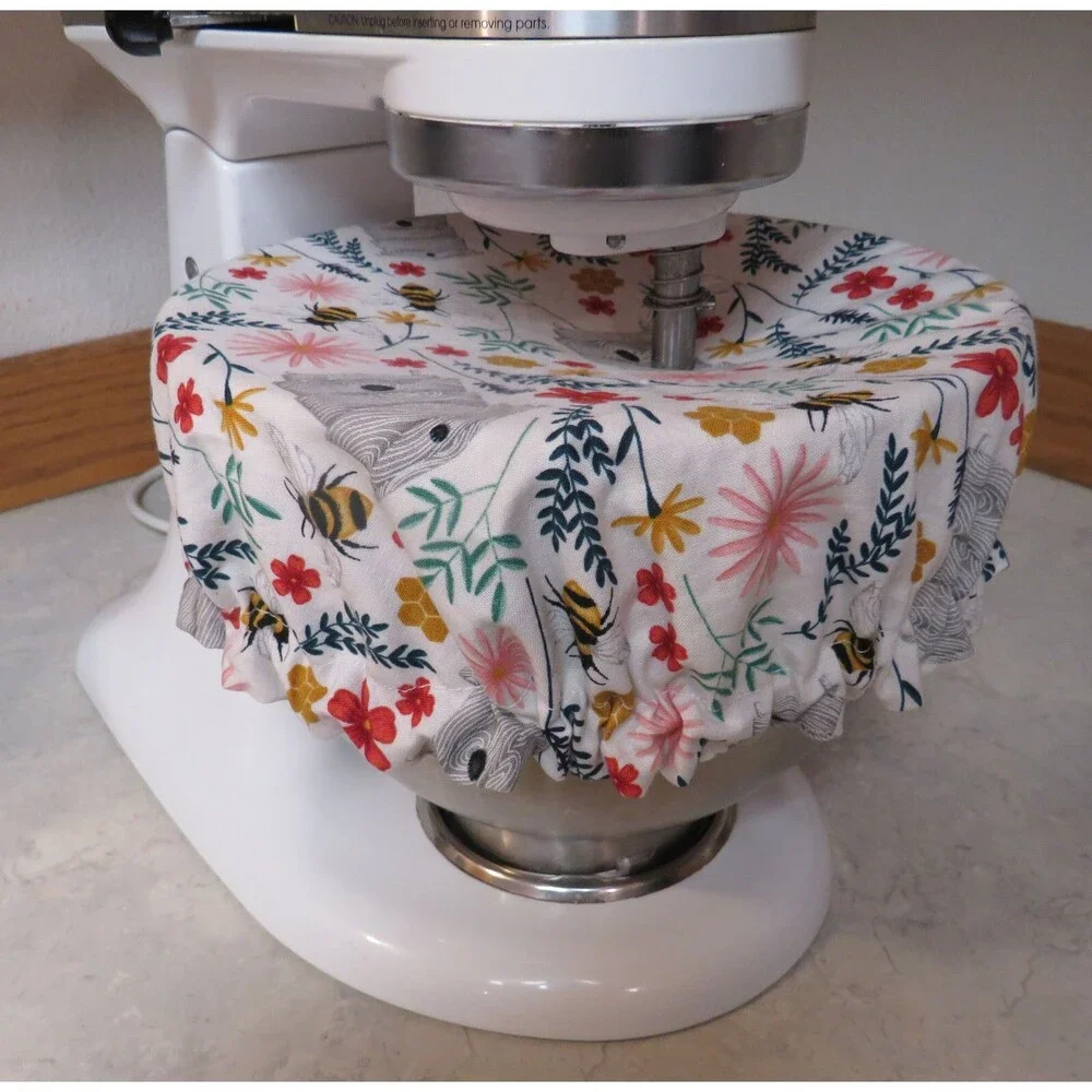 Kitchenaid Bowl Cover Reversible Bees and Pink Roser Mixer Bowl Cover